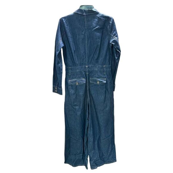 New Free People Franklin Tailored One Piece Denim Jumpsuit Rinse S - Picture 4 of 8